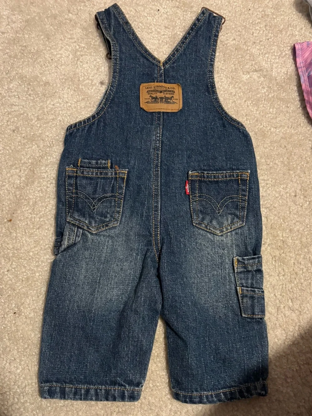 Levi Denim Overalls size 3/6 months - Dark Blue
